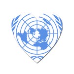 Blue Emblem of United Nations Heart Magnet