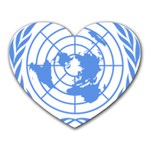 Blue Emblem of United Nations Heart Mousepads