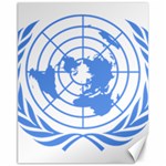 Blue Emblem of United Nations Canvas 11  x 14 