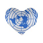 Blue Emblem of United Nations Standard 16  Premium Heart Shape Cushions