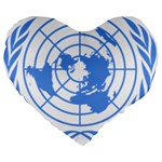 Blue Emblem of United Nations Large 19  Premium Heart Shape Cushions