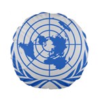 Blue Emblem of United Nations Standard 15  Premium Flano Round Cushions