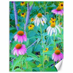 White And Purple Coneflowers And Yellow Rudbeckia Canvas 18  X 24  by myrubiogarden