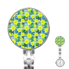 Narcissus Yellow Flowers Winter Stainless Steel Nurses Watch by Pakrebo