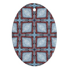 Pattern Cross Geometric Shape Oval Ornament (two Sides) by Pakrebo