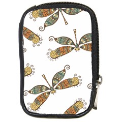 Pattern Dragonfly Background Compact Camera Leather Case