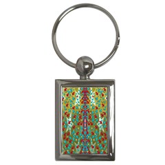 Raining Paradise Flowers In The Moon Light Night Key Chains (rectangle)  by pepitasart