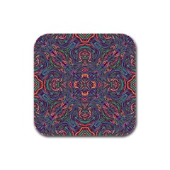 Tile Repeating Colors Textur Rubber Square Coaster (4 Pack)  by Pakrebo