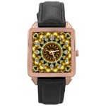 Pattern Abstract Background Art Rose Gold Leather Watch 