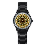Pattern Abstract Background Art Stainless Steel Round Watch
