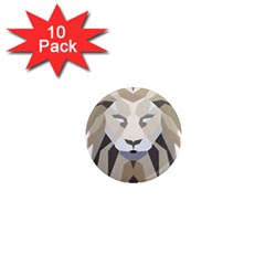 Polygonal Low Poly Lion Feline 1  Mini Magnet (10 Pack)  by Pakrebo