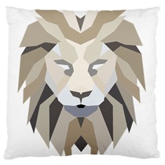 Polygonal Low Poly Lion Feline Large Flano Cushion Case (one Side) by Pakrebo