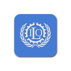 Flag Of International Labour Organization Rubber Square Coaster (4 Pack)  by abbeyz71