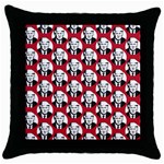 Trump Retro Face Pattern MAGA Red US Patriot Throw Pillow Case (Black) Front