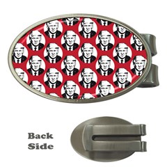 Trump Retro Face Pattern Maga Red Us Patriot Money Clips (oval)  by snek