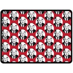 Trump Retro Face Pattern MAGA Red US Patriot Double Sided Fleece Blanket (Large) 