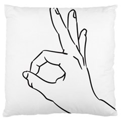 A-ok Perfect Handsign Maga Pro-trump Patriot Black And White Large Flano Cushion Case (one Side) by snek