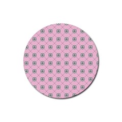 Kekistan Logo Pattern On Pink Background Rubber Coaster (round)  by snek