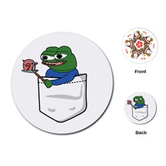 Apu Apustaja Roasting A Snail On A Campfire Pepe The Frog Pocket Tee Kekistan Playing Cards (round) by snek