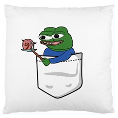 Apu Apustaja Roasting A Snail On A Campfire Pepe The Frog Pocket Tee Kekistan Standard Flano Cushion Case (one Side) by snek