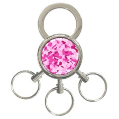 Standard Pink Camouflage Army Military Girl 3-ring Key Chains by snek