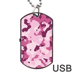 Standard Violet Pink Camouflage Army Military Girl Dog Tag Usb Flash (one Side) by snek
