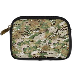 Wood Camouflage Military Army Green Khaki Pattern Digital Camera Leather Case by snek