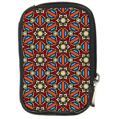 Pattern Stained Glass Church Compact Camera Leather Case by Pakrebo