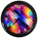Abstract Background Colorful Wall Clock (Black)