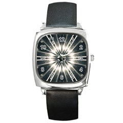 Abstract Fractal Space Square Metal Watch