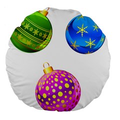 Christmas Ornaments Ball Large 18  Premium Flano Round Cushions by Alisyart