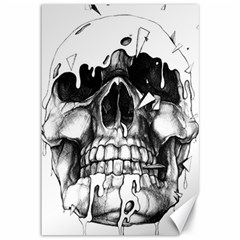 Black Skull Canvas 12  X 18 