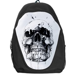 Black Skull Backpack Bag by Alisyart