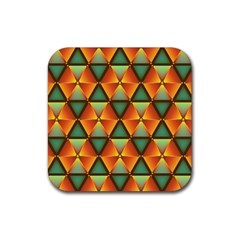 Background Triangle Abstract Golden Rubber Coaster (square) 