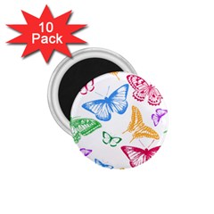 Butterfly Rainbow 1 75  Magnets (10 Pack) 