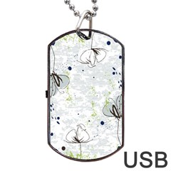 Butterfly Flower Dog Tag Usb Flash (two Sides) by Alisyart