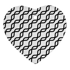 Diagonal Stripe Pattern Heart Ornament (two Sides)
