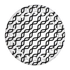 Diagonal Stripe Pattern Ornament (round Filigree) by Alisyart