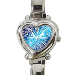 Color Blue Background Structure Heart Italian Charm Watch