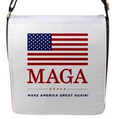 Maga Make America Great Again With Usa Flag Flap Closure Messenger Bag (s) by snek