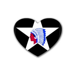 United States Army 2nd Infantry Division Shoulder Sleeve Insignia Rubber Coaster (heart)  by abbeyz71