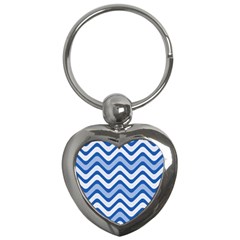 Waves Wavy Lines Pattern Key Chains (heart) 