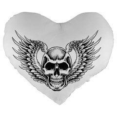 Human Skull Symbolism Large 19  Premium Flano Heart Shape Cushions by Alisyart