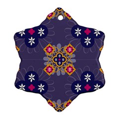 Morocco Tile Traditional Marrakech Snowflake Ornament (two Sides) by Alisyart