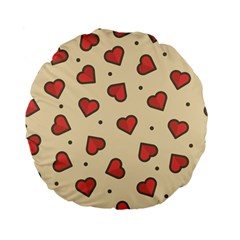 Love Heart Seamless Valentine Standard 15  Premium Flano Round Cushions