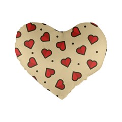 Love Heart Seamless Valentine Standard 16  Premium Flano Heart Shape Cushions