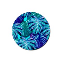 Leaves Tropical Palma Jungle Rubber Round Coaster (4 Pack) 