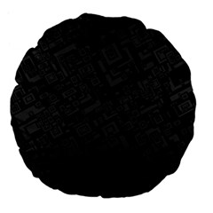 Black Rectangle Wallpaper Grey Large 18  Premium Flano Round Cushions