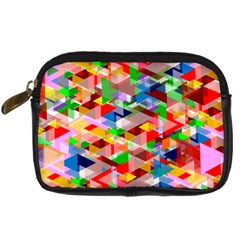 Background Triangle Rainbow Digital Camera Leather Case