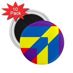 Colorful Red Yellow Blue Purple 2 25  Magnets (10 Pack)  by Mariart
